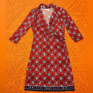 Floral Faux Wrap Dress